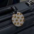 thumbnail image 5 of Sassy Pretty Burgers Pattern Round Leather Luggage Card Suitcase Carry-On ID Tag, 5 of 8