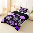 thumbnail image 2 of Feelyou Fashion Halloween Cartoon Twin Comforter Sets, Spooky Zebra Print Bow Bedding Set, Purple, Black Reversible, 2-Piece, 1 Comforter and 2 Pillowcases, 2 of 7
