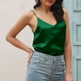 thumbnail image 6 of ZVNAΖH Women's V-neck Silk Satin Camisoles Tops Summer Casual Spaghetti Strap Tank Tops Basic Layer Undershirts Home Sleepwear, 6 of 6