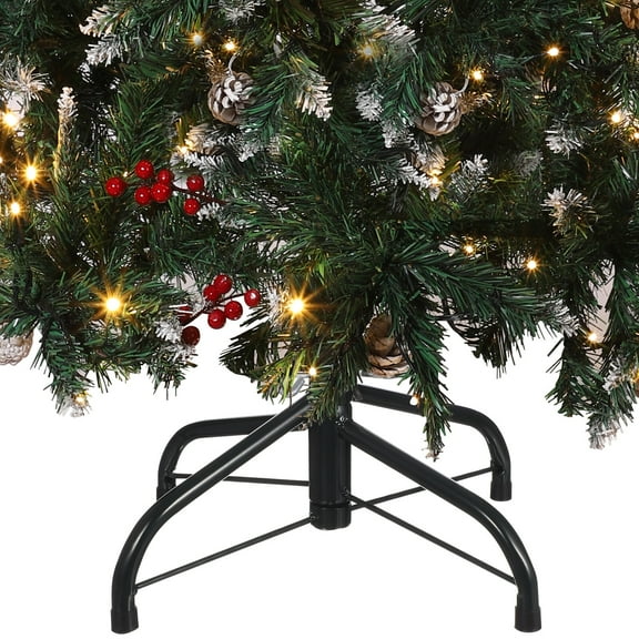 Folding Christmas Tree Stand for 4-9 Ft Artificial Trees, Replacement Xmas Base Fits 0.5-0.7 Inch Poles, Black