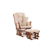 Stork Craft Custom Tuscany Glider and Ottoman-Color:Sage Cushions,Finish:Cognac Finish