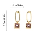 thumbnail image 3 of PPgejGEK Women Stud Earrings Needle European and Fashion Temperament Zircon Square Earrings Ins Personality Earrings Temperament High-end Earrings Women ( 1Pairs ), 3 of 7