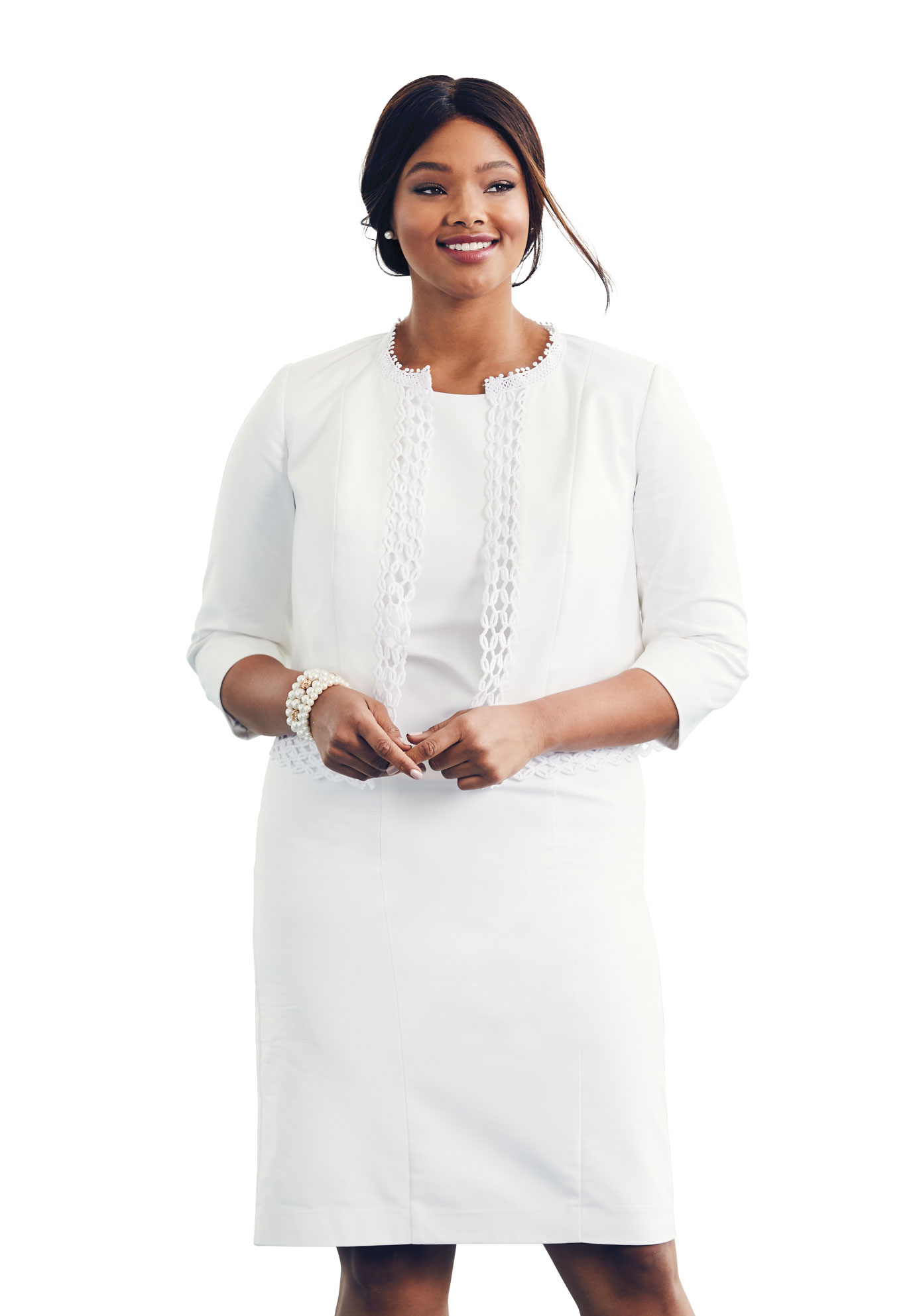 white dress suit plus size