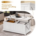 thumbnail image 4 of 48” Lift Top Coffee Table, Coffee Tables with Storage and Fence Design, Center Table for Home Office, White, 4 of 7