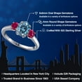thumbnail image 2 of Gem Stone King 925 Sterling Silver Ring Persian Blue Moissanite and Created Ruby (1.88 Cttw), 2 of 6