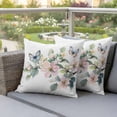 thumbnail image 4 of Butterfly Floral Pillow Covers 2 Pack Watercolor Pink Blue Butterflies Vintage Green Leaf Pillowcase Waterproof Outdoor Throw Pillow Cover for Patio Garden Square Cushion 24”x24”, 4 of 9
