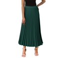 thumbnail image 1 of Robes pour Femmes Taille Haute en Chiffon à Volants Jupe Midi Unie Longueurs Longues Robe de Printemps Vert Foncé m, 1 of 4