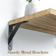 thumbnail image 2 of Projector Shelf, Projector Wall Mount Floating Shelf, Projector Mount Floating Shelves, Rustic Wood Shelves 2pcs with Cable Ties-Oak, 2 of 7