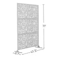 thumbnail image 2 of Elevens Decorative Privacy Screen Outdoor Divider with Stand Metal Corten Steel 75" x 48" x 16" White, 2 of 5