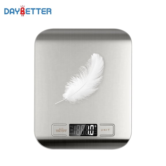 DAYBETTER 22lb/10kg Food Scale with 4 Units LCD Display, 0.05oz/1g Digital Kitchen Scale, for Baking, Cooking, Dieting and Meal Prep, Easy Clean Stainless Steel