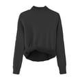 thumbnail image 2 of Fartey Women's Fleece Sherpa Lined Sweaters Slim Fit Long Sleeve Mock Neck Pullover Sweater Cozy Ribbed Knit Jumper Tops Black Free Size, 2 of 3