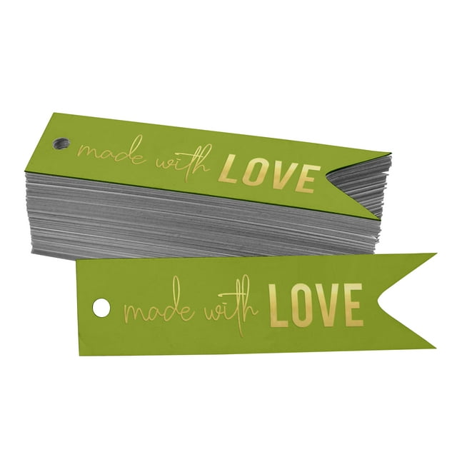 Inkdotpot Real Gold Foil Made With Love Text Tags Favor Hang Paper Tags 100 Pieces