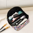 thumbnail image 2 of FORMRS Makeup Bag Travel Cosmetic Organizer for Women Fold Flat Zipper Pouch with Handle, Blue Colorful Circles, 2 of 8