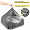 thumbnail image 3 of Cama para perros GASUR con capucha rectangular en forma de cueva, color gris, 3 of 7