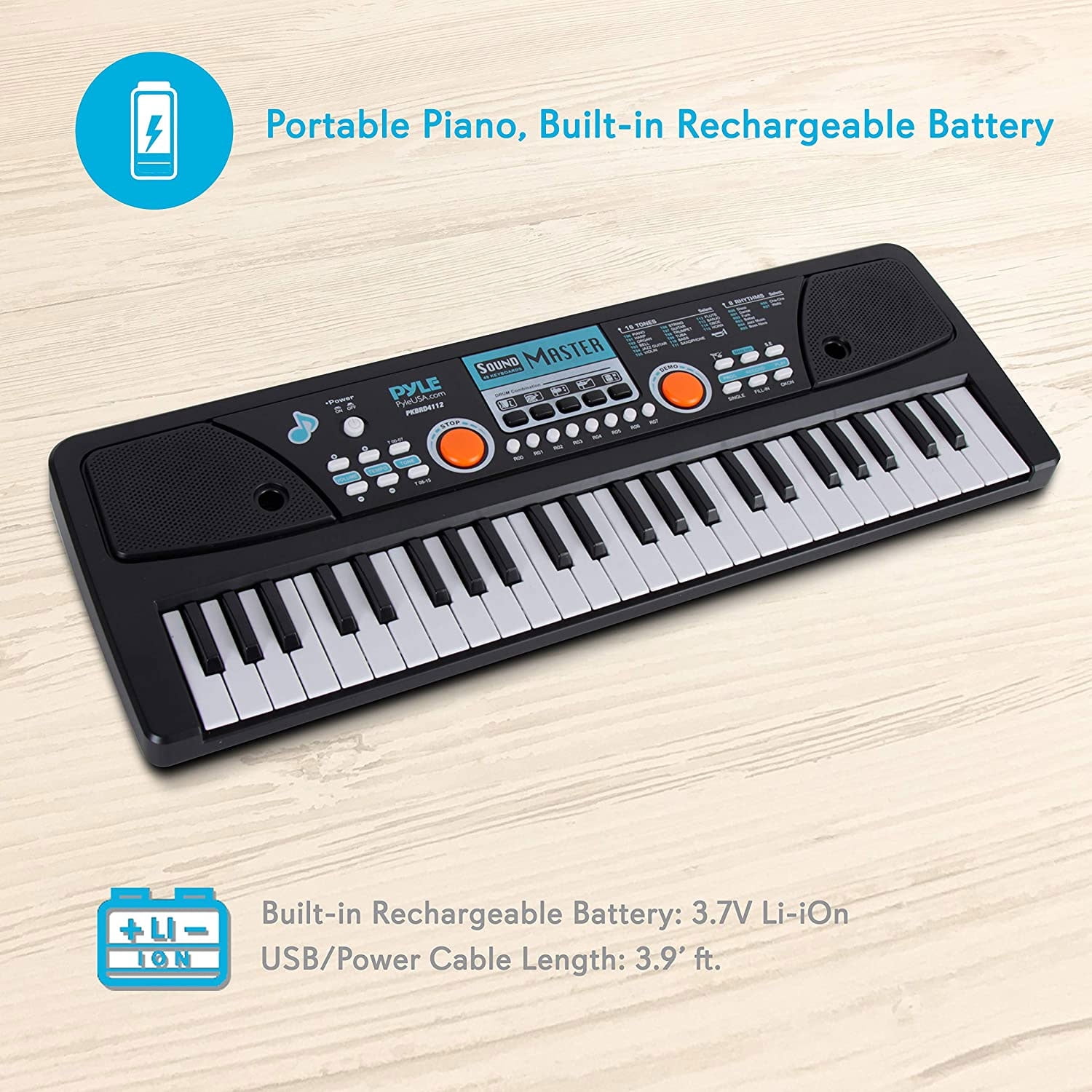 Pyle PKBRD4112 Electronic 2-in-1 Streaming Karaoke Portable Piano Keyboard