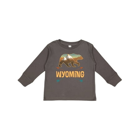 

Inktastic Wyoming Vacation Bear Silhouette Gift Toddler Boy or Toddler Girl Long Sleeve T-Shirt