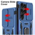thumbnail image 2 of Samsung Galaxy S24 Ultra Case with Slide Camera Cover Shockproof Phone Case with 360°Rotate Magnetic Ring Stand for Galaxy S24 Ultra 6.8 inch - Blue, 2 of 14