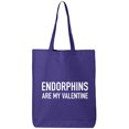 thumbnail image 1 of Endorphins Are My Valentine Cotton Canvas Tote Bag, 1 of 1