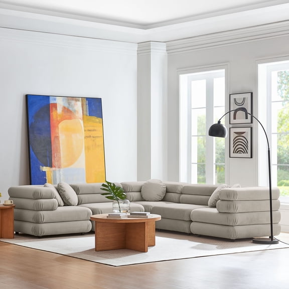 Jubilee 5-Piece Sectional Sofa in Almond