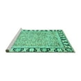 thumbnail image 2 of Ahgly Company Machine Washable Indoor Round Abstract Turquoise Blue Modern Area Rugs, 7' Round, 2 of 4