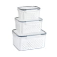 thumbnail image 2 of Contenedor de Verduras, receptor de frutas Claras Ahorrando Espacio Con Colador para refrigerador, 2 of 8