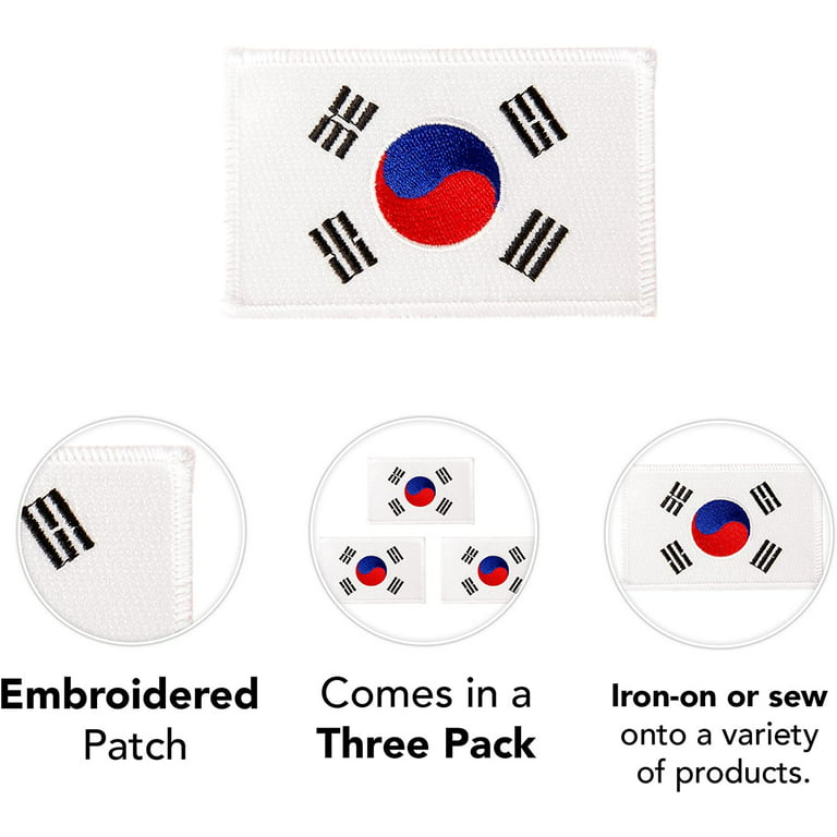 South Korea Flag iron on Embroidered Iron on Sew on Patch For