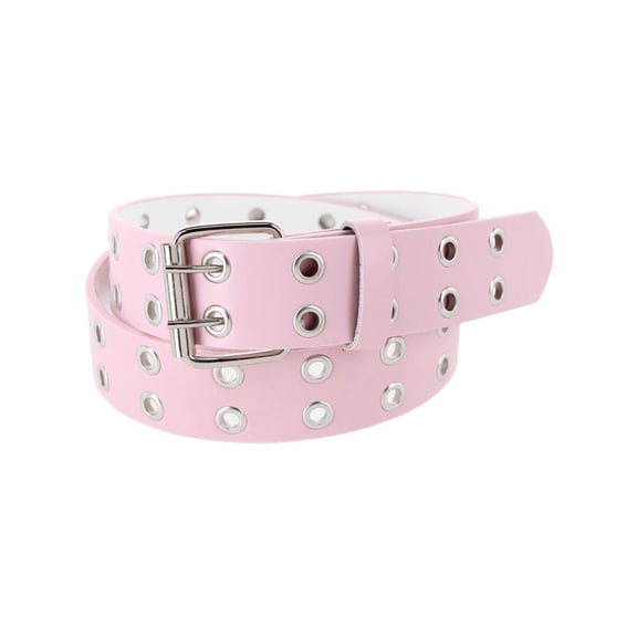 CTM Girl's Double Grommet Casual Belt with Roller Buckle