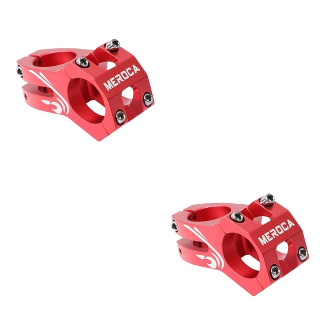Soidarity Vástago corto de repuesto para bicicleta, aleación de aluminio, vástago hueco para manillar, accesorios para marco de bicicleta, Rojo 2piezas