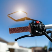 KALLORY 1 Pair Retro Design Round Motorbike Grip Universal Motorcycle Hand Grips 4.9X2in