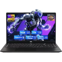 15.6" IPS FHD Gaming Laptop: AMD Ryzen 5 6600H 6-Core (Beats i7-1165G7), 16GB DDR5 RAM, 1TB SSD, Radeon 660M. Features 100W USB-C, Backlit Keyboard, Fingerprint Reader & Windows 11.