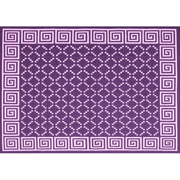 Ahgly Company Indoor Rectangle Abstract Pink Contemporary Area Rugs, 8' x 10'
