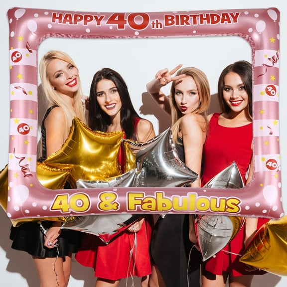 GOOHOCHY Plastic Birthday Photo Frame Pink Perfect for Family and Friends Moments at Parties