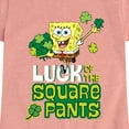 thumbnail image 3 of SpongeBob SquarePants - Luck Of The Square Pants - Girls Fitted Short Sleeve Tee, 3 of 6