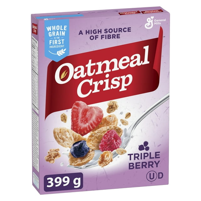 Avoine Croquante Trio de Petits Fruits, Céréales Pour le Petit-Déjeuner Riche en Fibres, Grains Entiers, 399 g