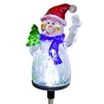 thumbnail image 3 of Alpine Corporation 34" Snowman Solar Powered Glass Garden Stakes (2 Pieces), 3 of 13