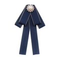 thumbnail image 3 of Pajarita de mujer preanudada con alfiler, corbata de regalo, corbata de moda, accesorios de ropa para el cuello. Azul marino, 3 of 9