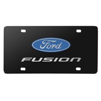 Ford Fusion 3D Dual Logo Black Stainless Steel License Plate