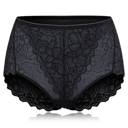 Women Solid Color Pantie Briefs Lace High Waist Underpants Culotte de ...