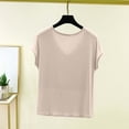 thumbnail image 4 of Jerdar Women's Summer Casual V Neck Shirt Short Sleeve Oversized T Shirts Daily Wear Tee Tops L, 4 of 5