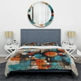 thumbnail image 3 of Designart "Orange Geometric Odyssey III" Modern Geometric Bedding Covert Set - Abstract Geometric Orange Abstract Bed Set With 1 Sham, 3 of 6