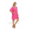 thumbnail image 4 of Beautybatik Fuchsia Boho Stripe Caftan Women Tunic Top Blouse Plus Size 4X, 4 of 6