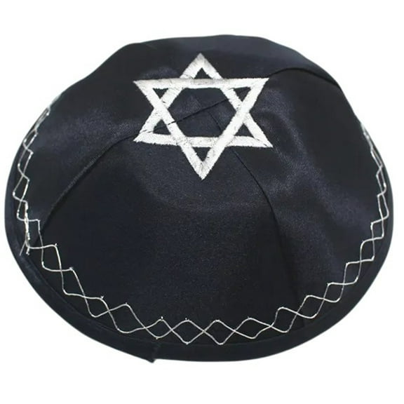 COOLHOOD Elegant Kippah Caps for Adult Jews Hat Embroidery Star Kippa Caps Comfortable Yarmulke Hat Judaica Kippa Hat Accessory