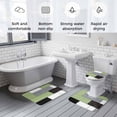 thumbnail image 5 of Sage Green Black Grey Bath Mat 3 Piece Bathroom Rug Set, Modern Irregular Geometric Abstract Non Slip Bath Rug Contour Mat and Toilet Lid Cover, Absorbent Shower Mats Soft Bath Rugs and Mats Sets, 5 of 8