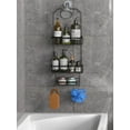 thumbnail image 7 of Bathroom Hanging Shower Caddy Organizer with Hooks, SUS201 Stainless Steel Shower Caddy Over Shower Head, 3-Shelf Storage Rack for Shampoo, Soap, and Razor, 7 of 7