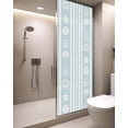 thumbnail image 4 of Striped Window Privacy Film Ocean Light Blue Starfish Shell Jellyfish Coral Decorative Glass Window Film UV Blocking Static Cling Non-Adhesive Sticker Covering for Home Door 29.5 x 78.7 inches, 4 of 8