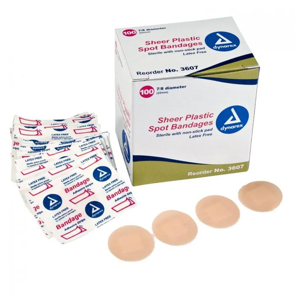 Dynarex Adhesive Sheer Spot Bandage 7/8' - 100/Box