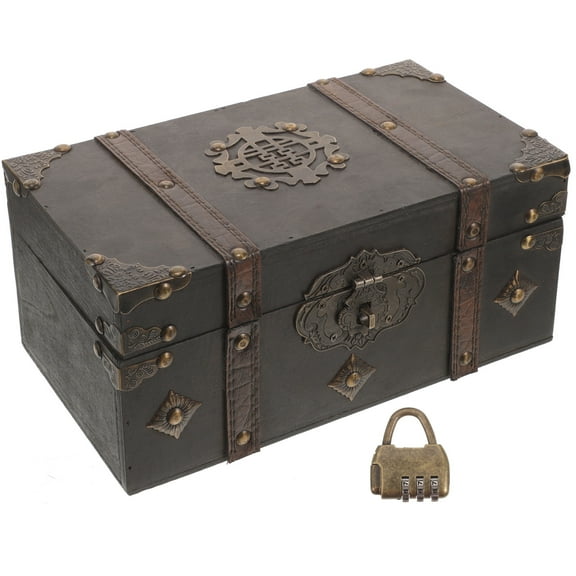 Vintage Wooden Storage Box with Lid Small Decorative Chest Retro Home Decor Organizer Rustic Wooden Boxes