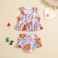 thumbnail image 2 of Emy Dola Baby Infant 2-Piece Swimsuit Toddler Girl's Ruffle Bathing Suit Kids Summer Beach Tankini Swimwear Sets 1-6 Years, 2 of 7