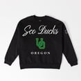 thumbnail image 5 of Women's Gameday Couture Black Oregon Ducks Oversized Legacy Club Black Label Premium Fleece Sweatshirt, 5 of 5