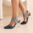 thumbnail image 5 of SACFOF Womens Slingback Pointed Toe Stiletto Pumps Slip-on High Heels Office Lady Sandals Party Prom Dress Shoes, 5 of 6